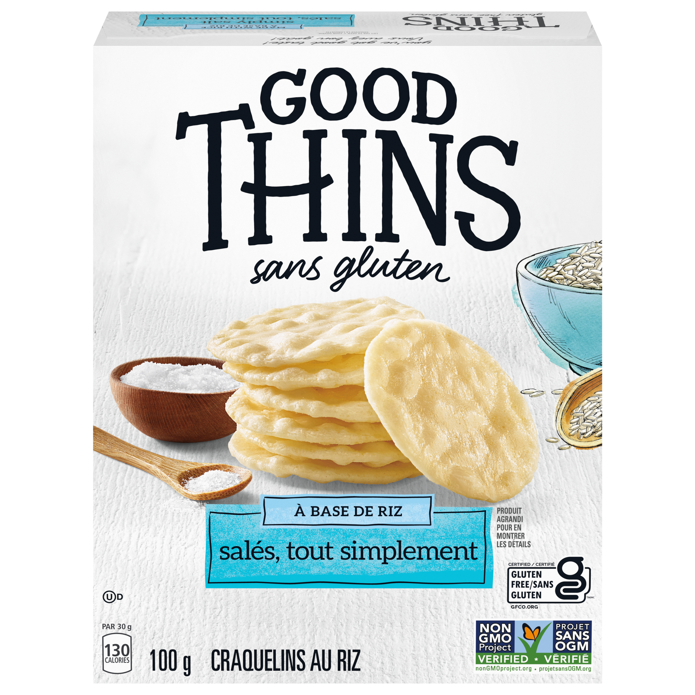 Craquelins GOOD THINS Riz, salés tout simplement 100 g-0