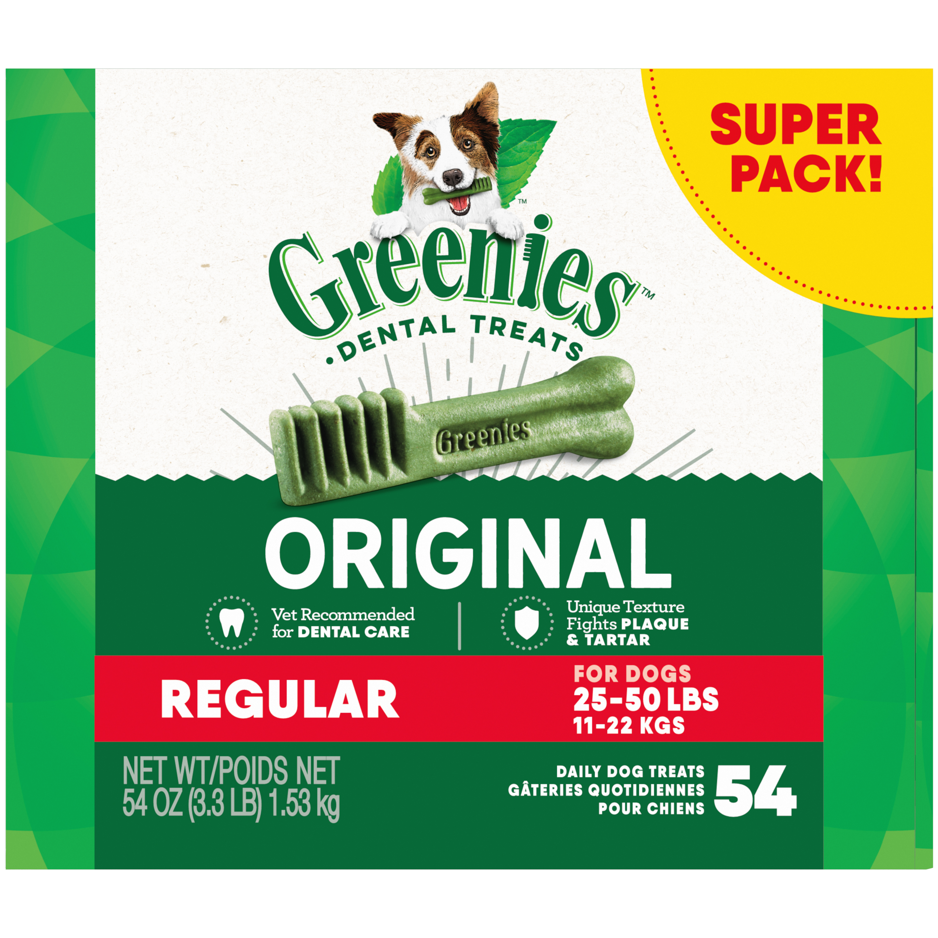 54 oz. Greenies Regular Value Tub Treat Pack (2/27 oz.) - Treats