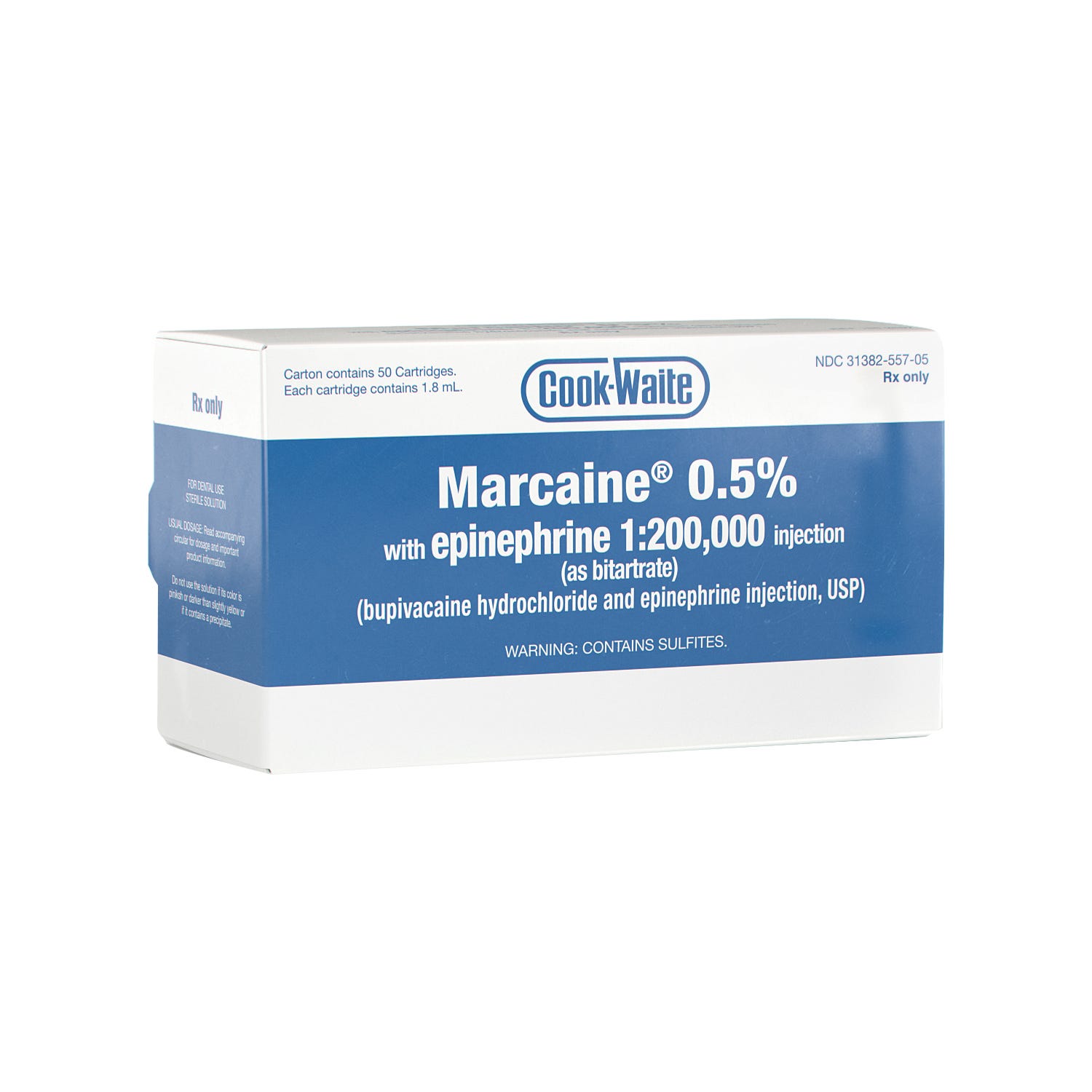 Marcaine .5% w/ Epi 1:200,000 Carpule - 50/Box