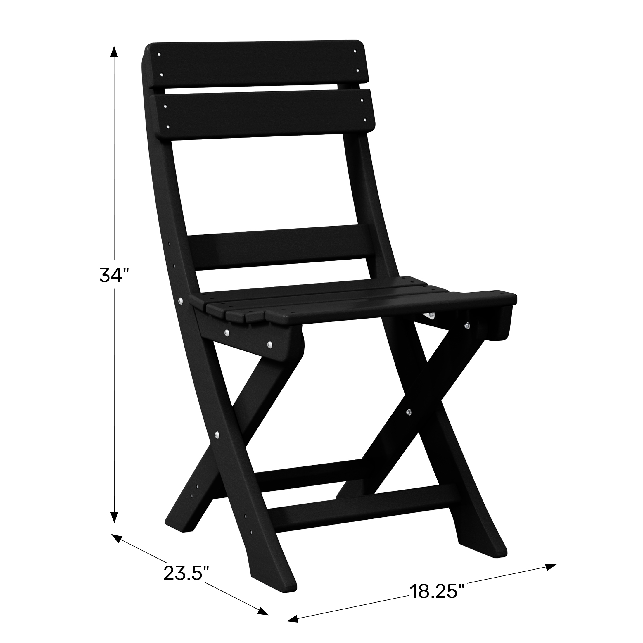 HDPE Outdoor Patio Modern Folding Dining ChairWWT Spec Image