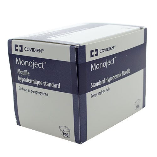 Monoject™ Hypodermic Needle, 19 G x 1", Polypropylene Hub, Sterile, SoftPack - 100/Box