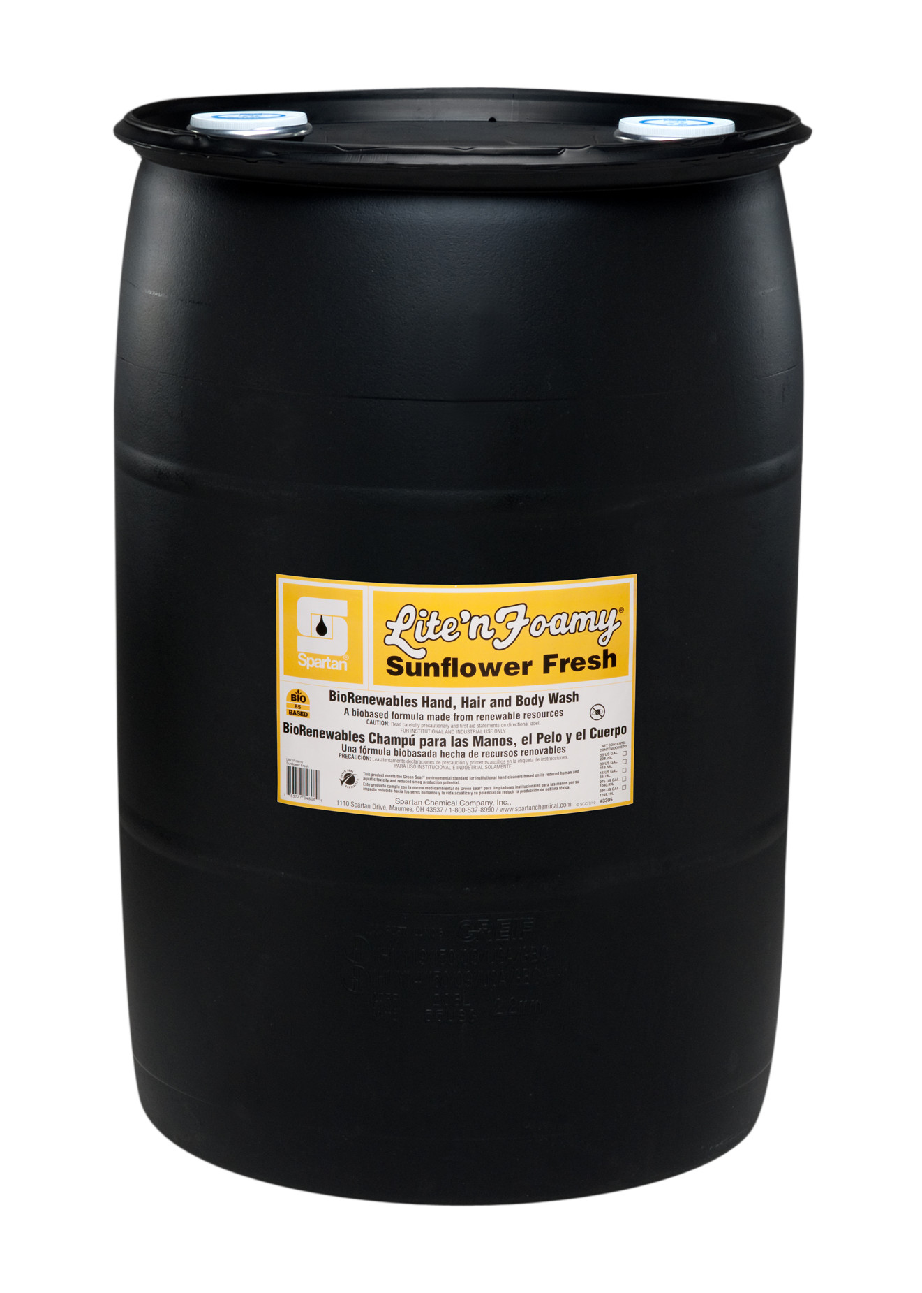 Spartan Chemical Company Lite'n Foamy Sunflower Fresh, 55 GAL DRUM