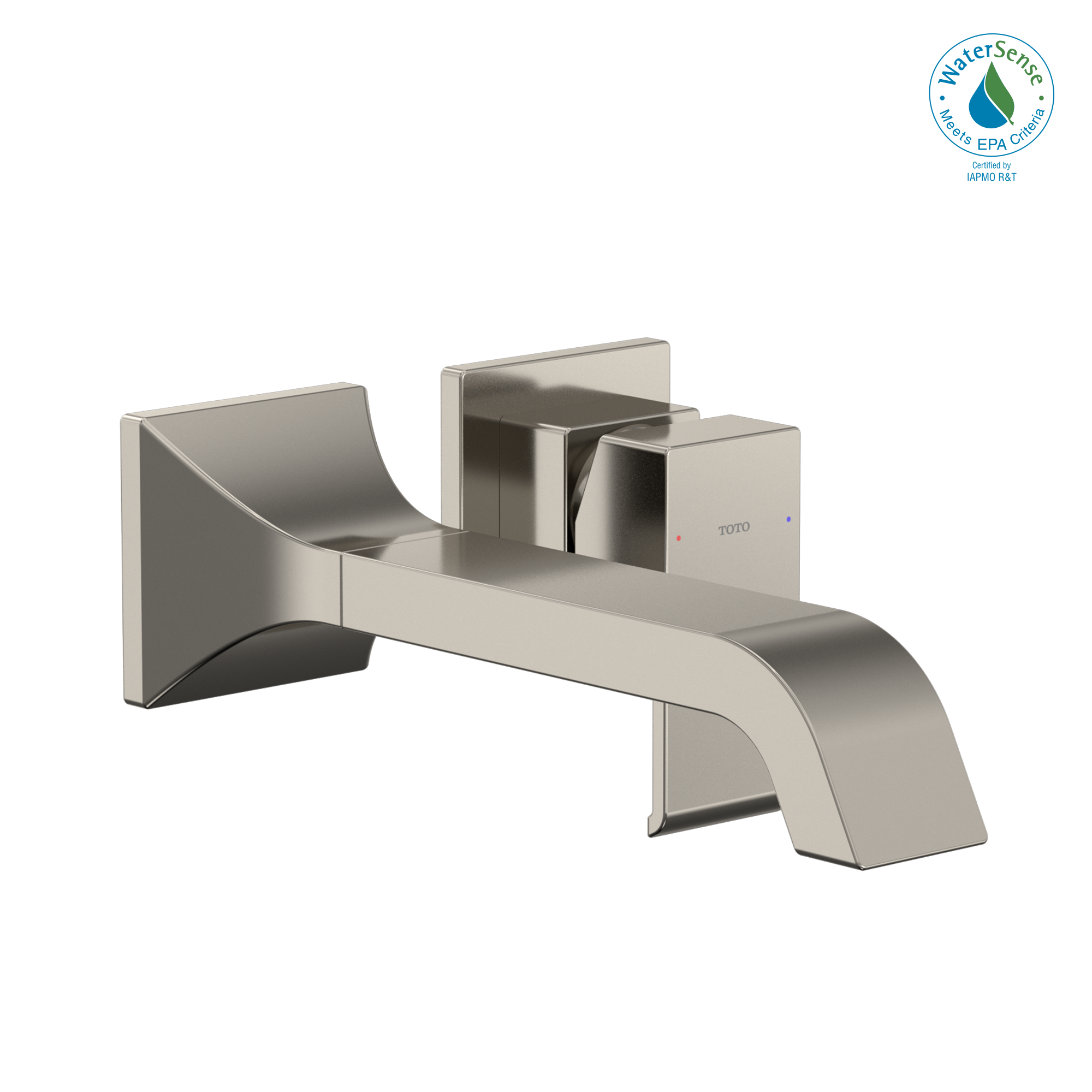 TOTO GC 1.2 GPM Wall-Mount Single-Handle Long Bathroom Faucet with COMFORT GLIDE Technology, Polished Nickel, Brass, TLG08308U#PN