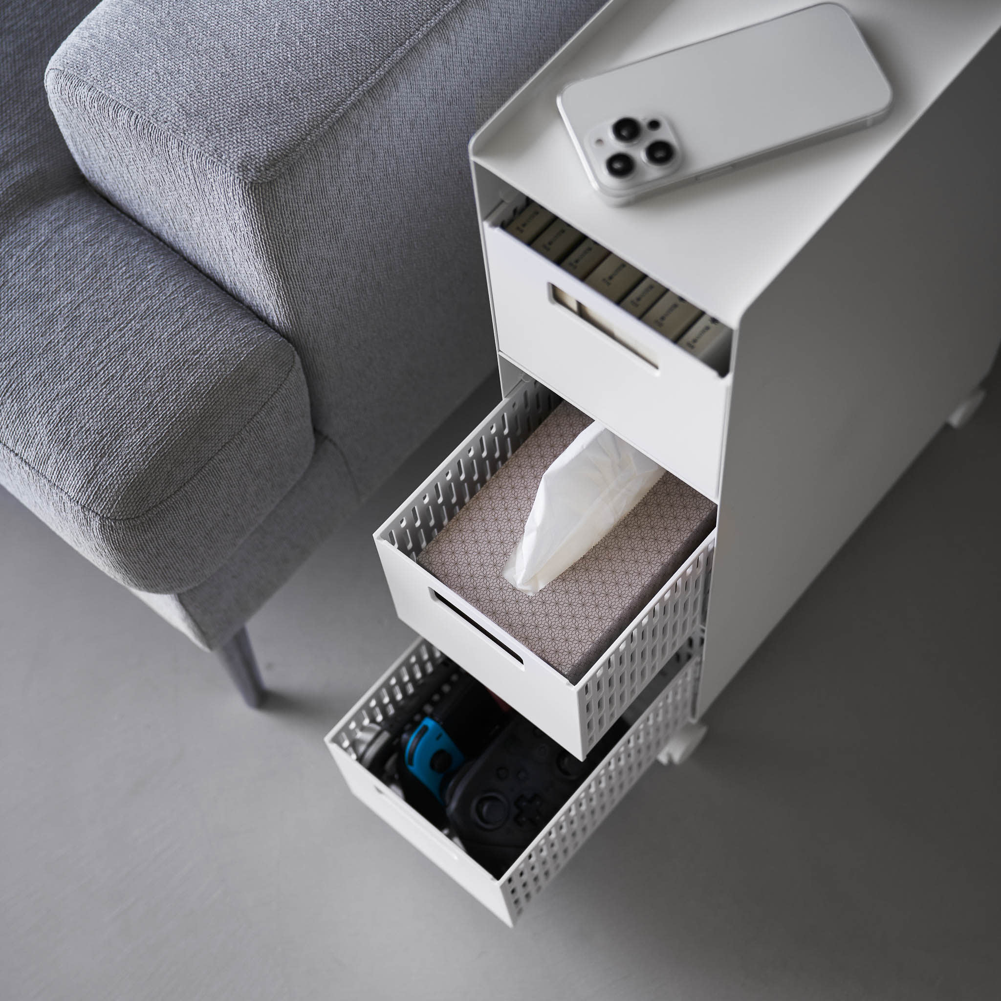 3-Tiered Storage Basket Stand with Casters : Three Included Baskets