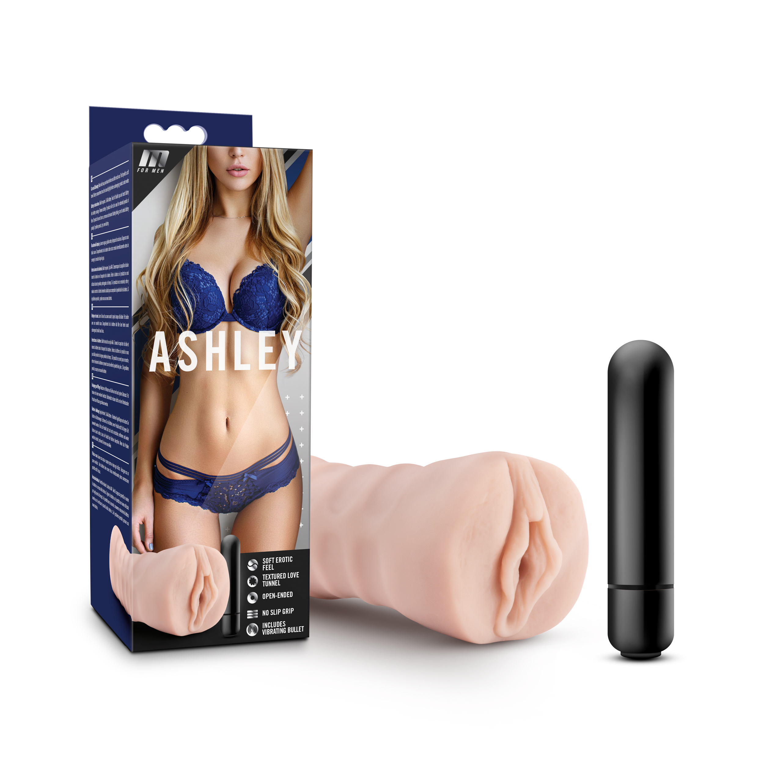 Blush M for Men Ashley Realistic Vanilla Vibrating Masturbator / Stroker