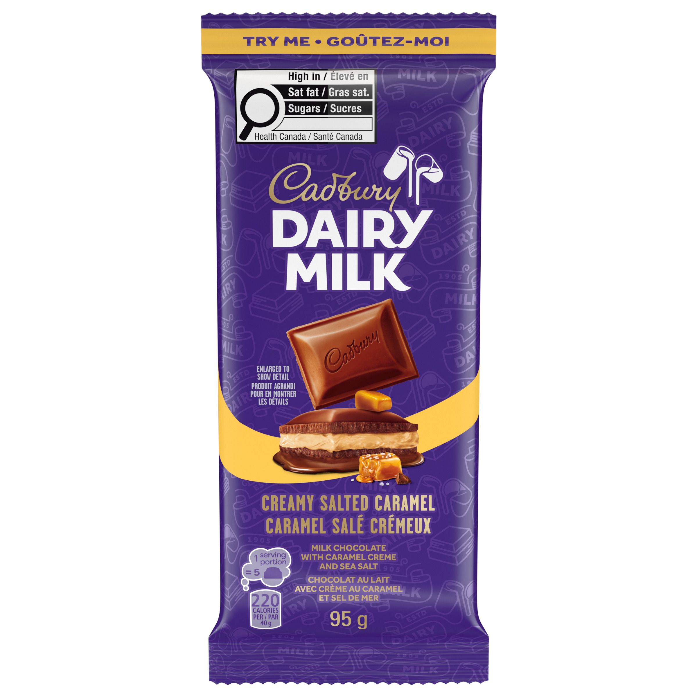 Cadbury Dairy Milk Creamy Salted Caramel Chocolate Bar, 95 G-thumbnail-1