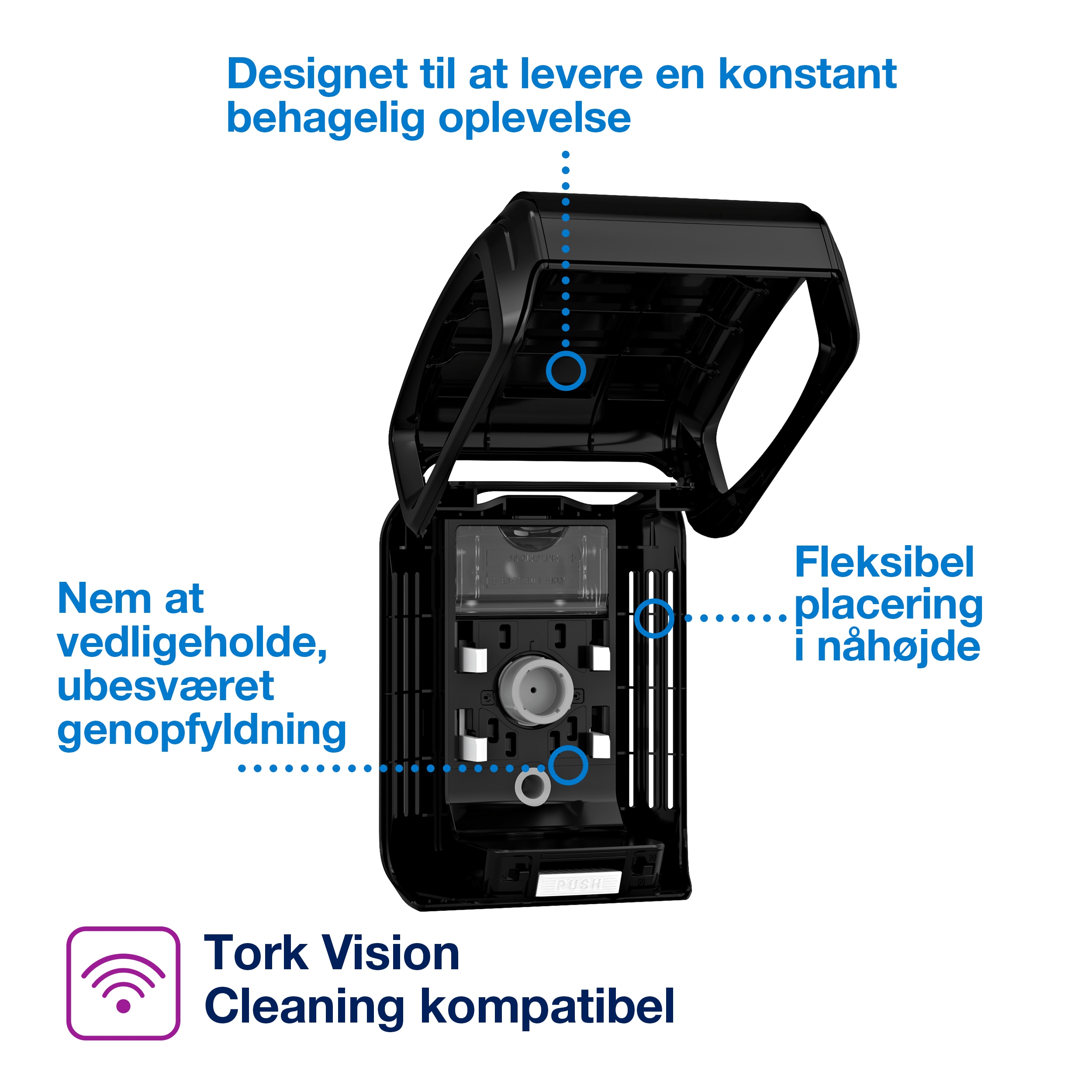 Luftfrisker dispenser, Automatisk, Til refill, Sort, Tork Constant A3