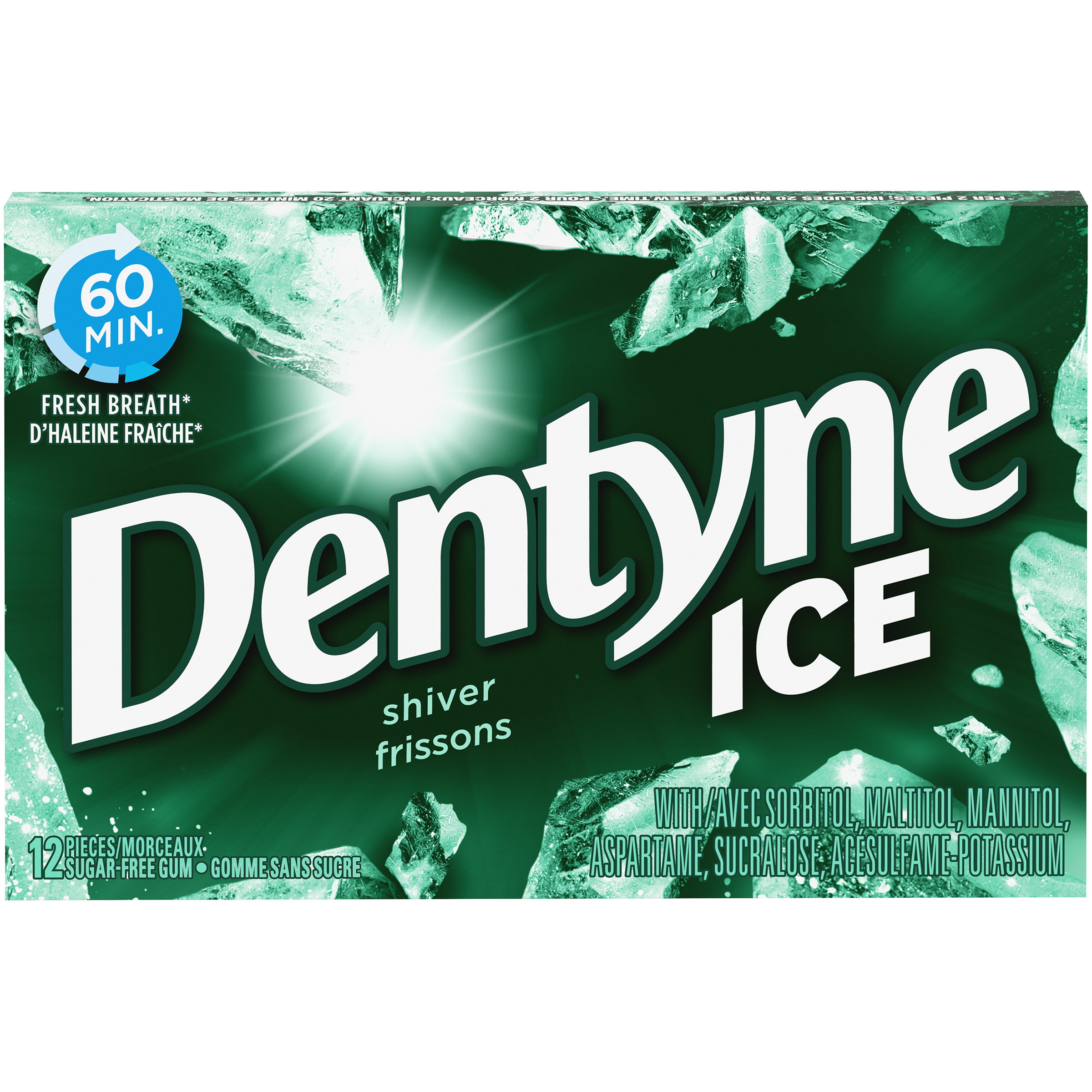 Dentyne Ice Shiver, Sugar Free Gum, 1 Pack (12 pieces)-thumbnail-0