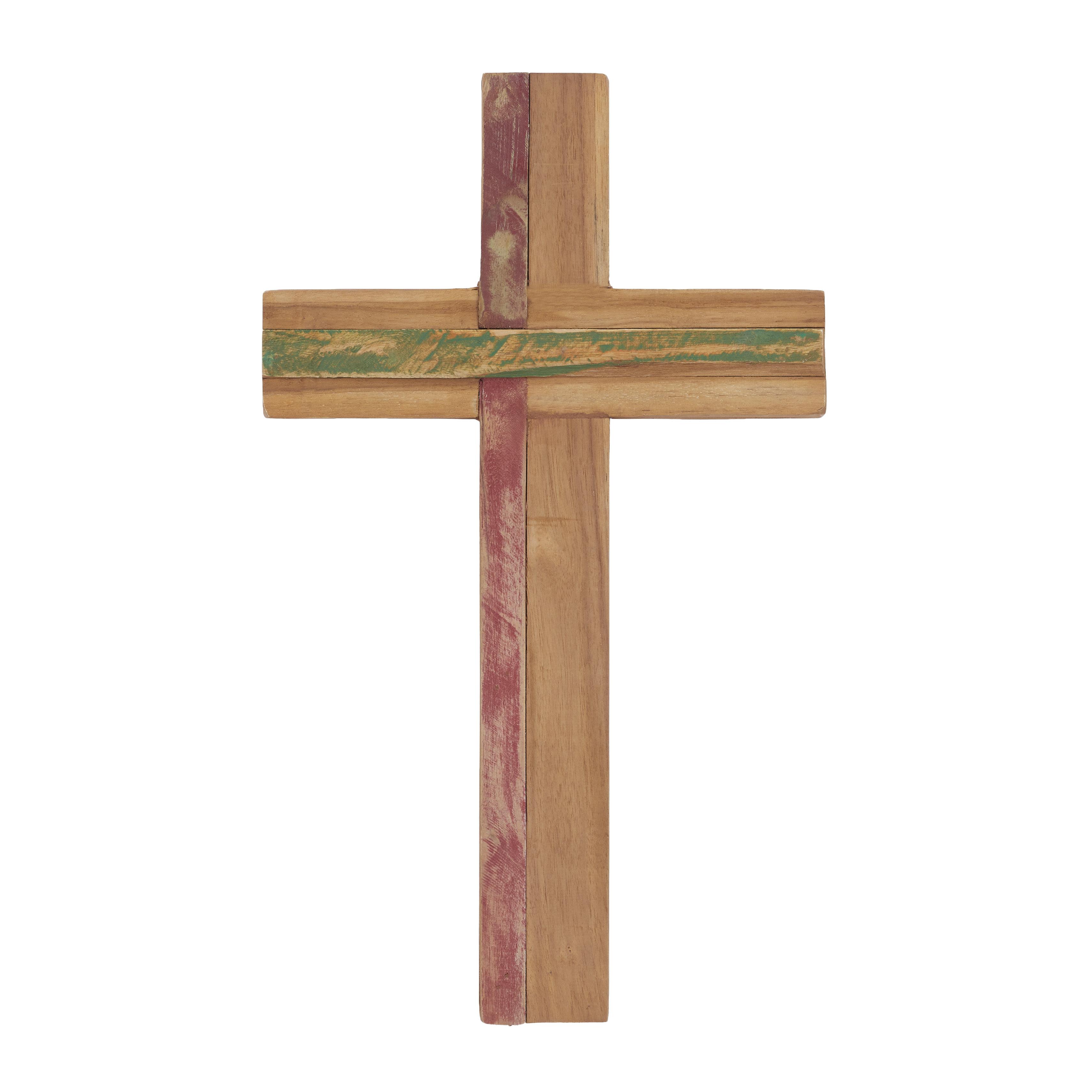 Brown Wood Cross Handmade Wall Decor, 12" x 2" x 20"