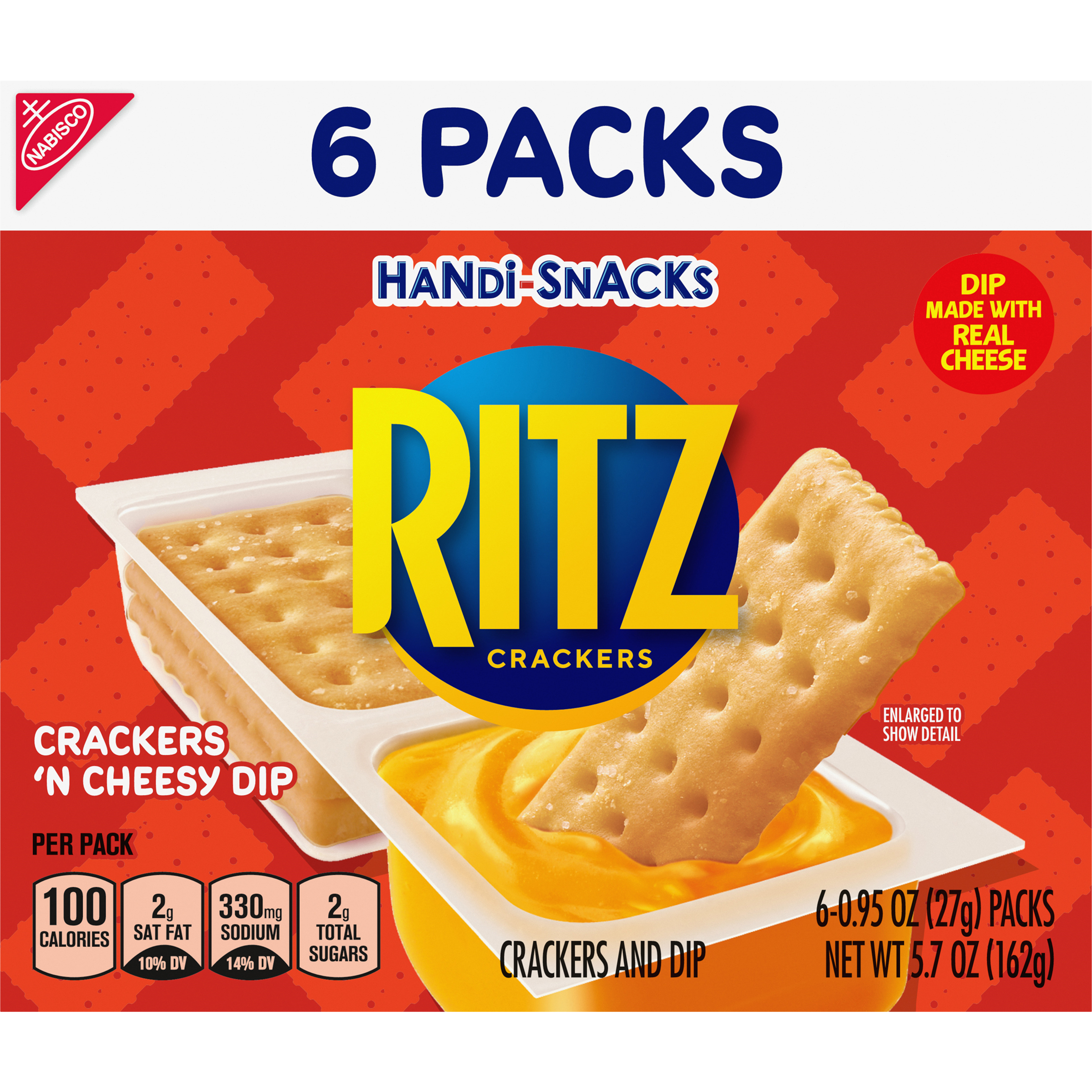 Handi-Snacks RITZ Crackers 'N Cheesy Dip Snack Packs, 6 Snack Packs-1