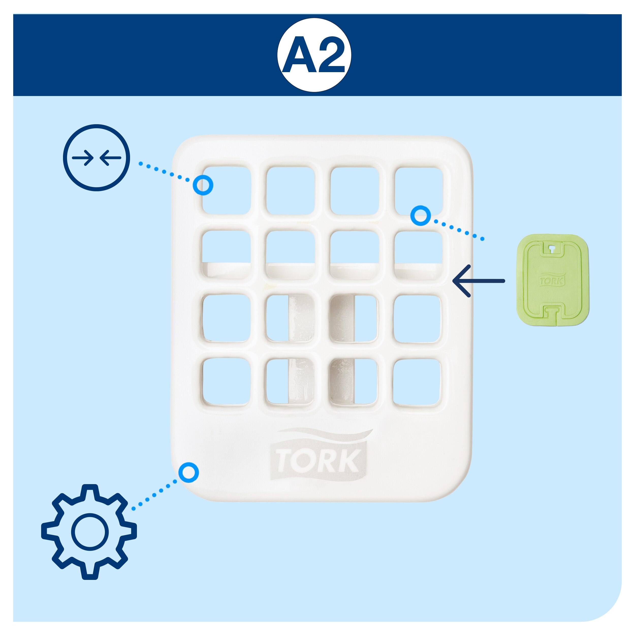 Duftdispenser, Holder til kapsler, Hvid, Pakke med 4 stk, Tork A2