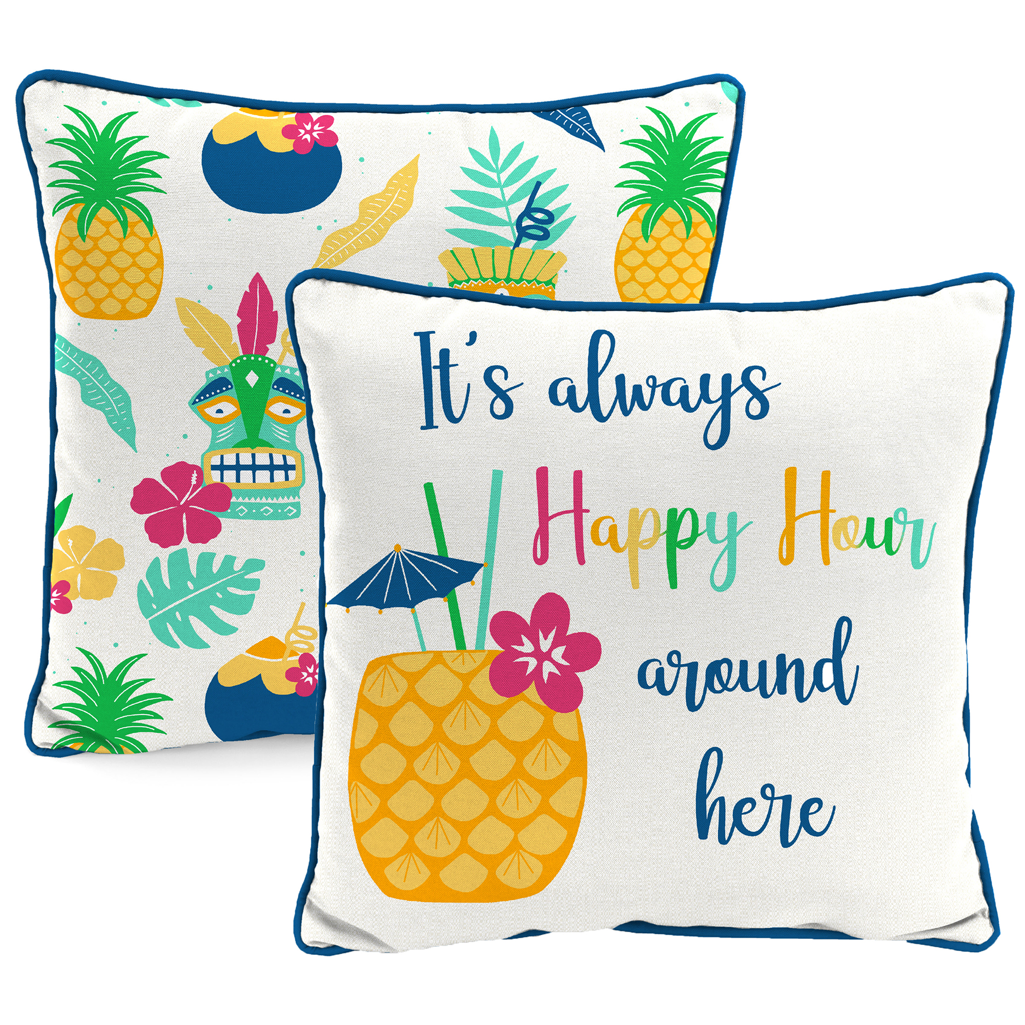 New Outdoor Throw Pillow with Welt 16" x 16", Fade Stain Resistant, Easy Clean - Picture 14 of 30