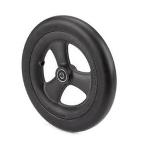 Quickie 3-Spoke Caster Assembly with Smooth Rubber Tire, Black, 8 x 1 Inch
