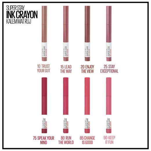 maybelline new york super stay ink crayon kalem mat ruj - 10 trust your gut