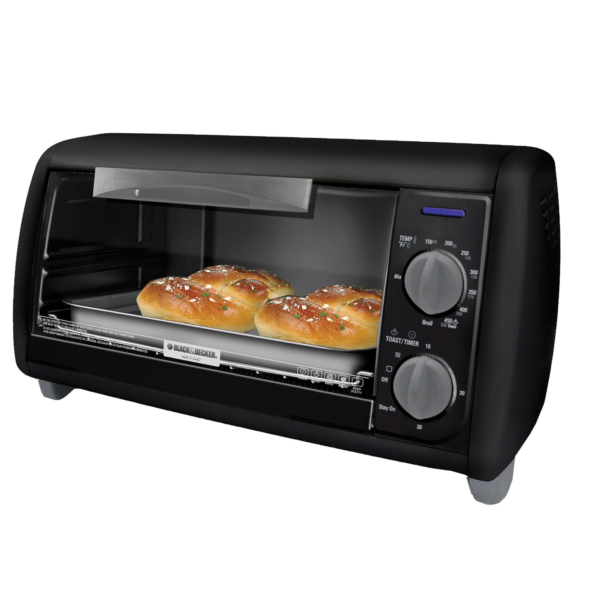 Profile of 4 slice toaster oven.