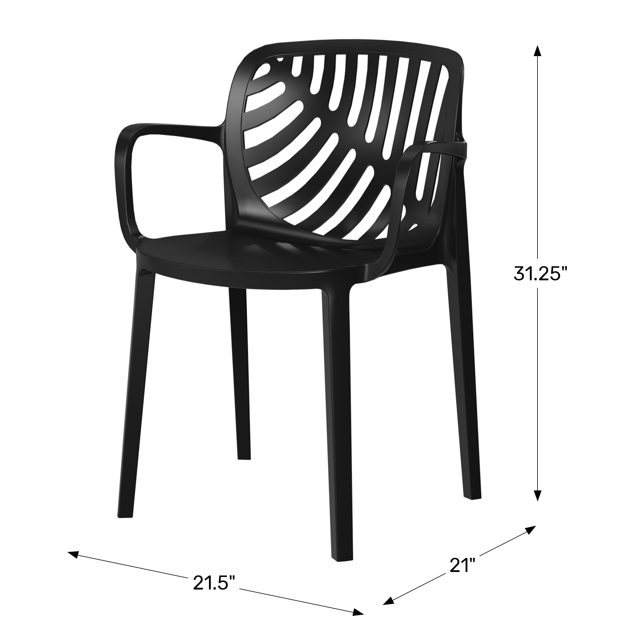 Outdoor Modern Stackable Patio Dining Armchairs (Set of 2)WWT Spec Image