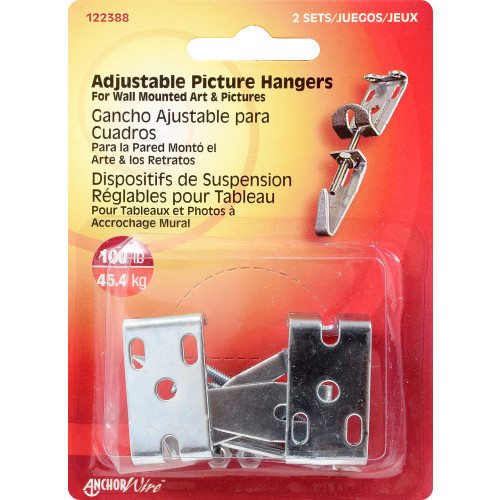 Hillman Adjustable Picture Hanger (100 lb.) 2 Pack