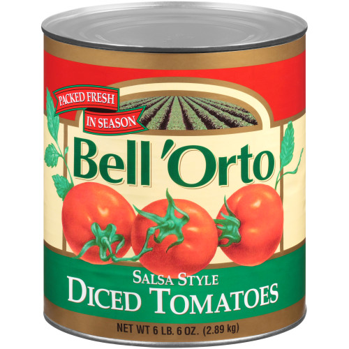  BELL ORTO Salsa Style Diced Tomato, 102 oz. Can (Pack of 6) 