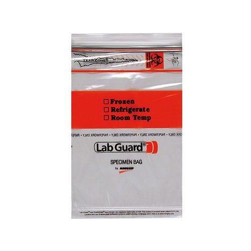 Lab Guard® Biohazard Speciman Bag, 6" W x 9" H - 100/Bag