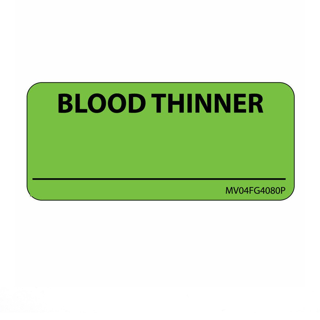 Blood Thinner Labels, Fluorescent Green, - 420/Roll