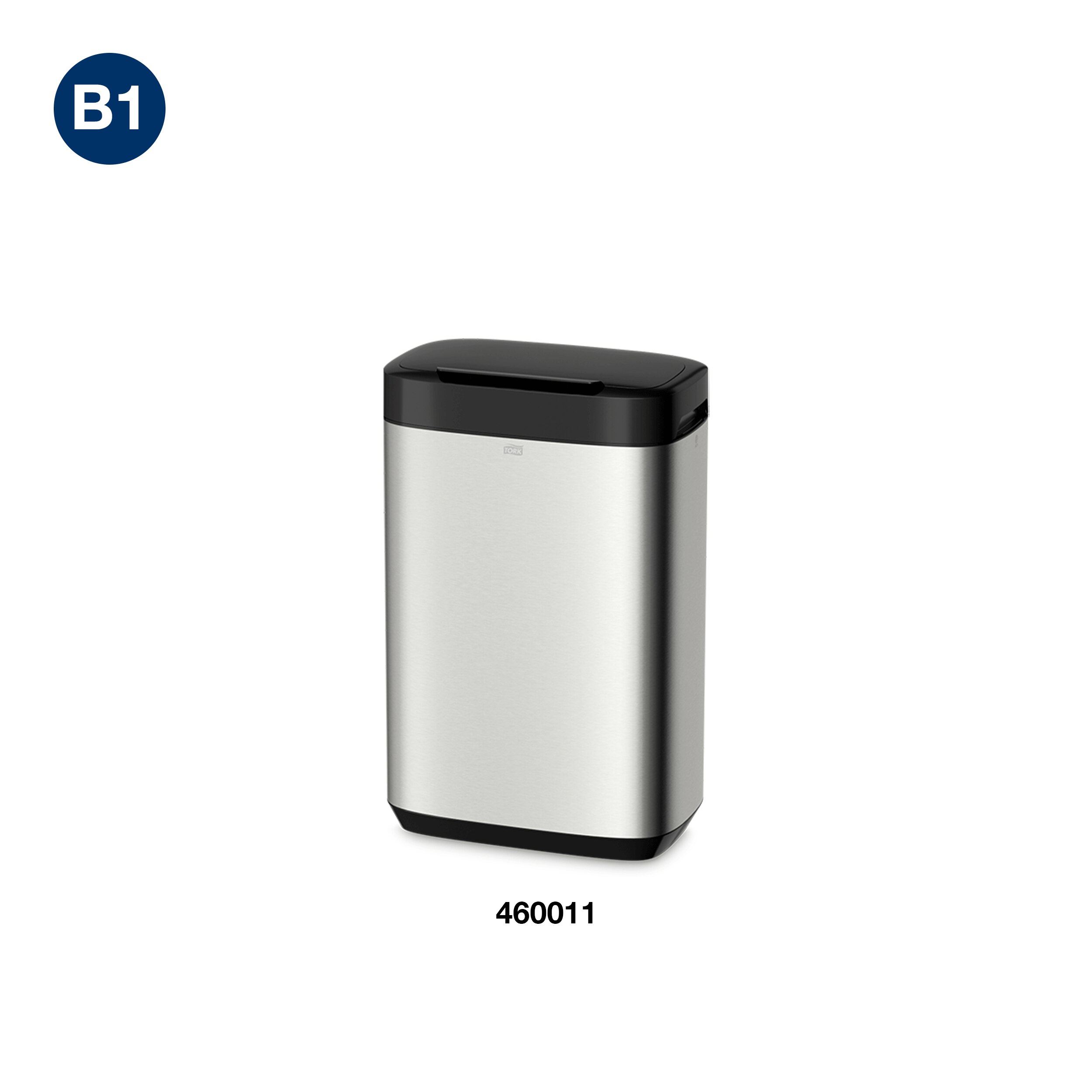 Låg til affaldsspand, Hængslet låg, Plast, Sort, Tork B1