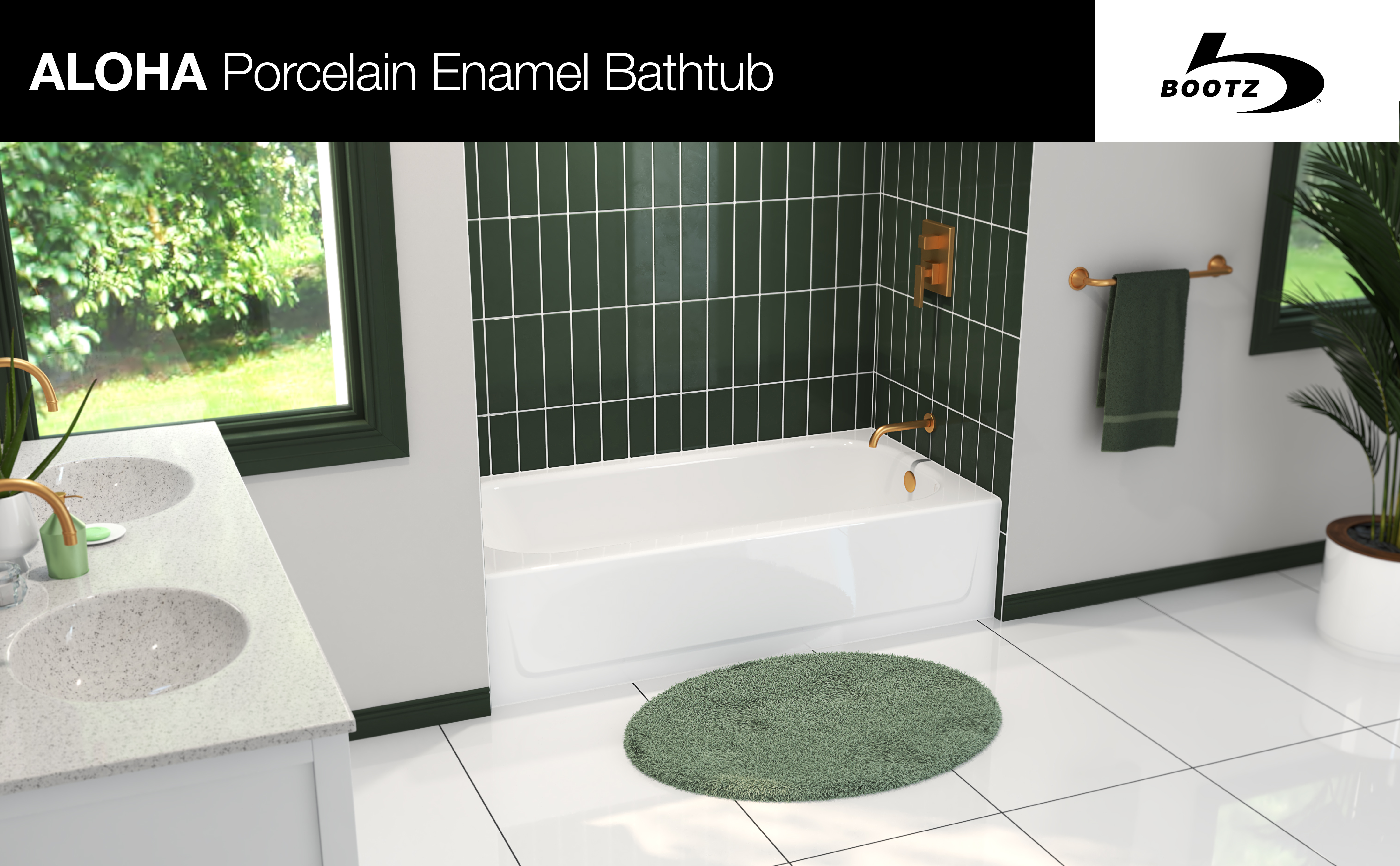 Bootz Aloha Porcelain Enamel Alcove Bathtub