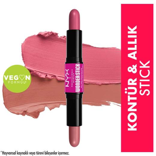 wonder stick çift taraflı krem allık stick - light peach and baby pink