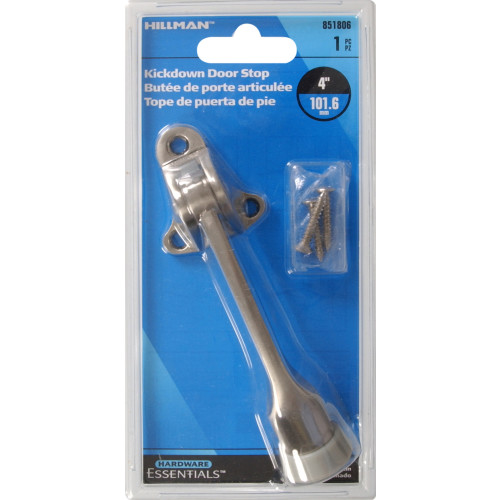 Hardware Essentials Kickdown Door Stop Satin Nickel (4")