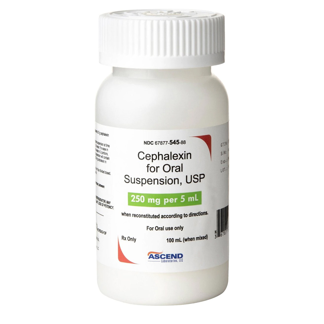Cephalexin 250mg/5ml 100ml Oral Suspension