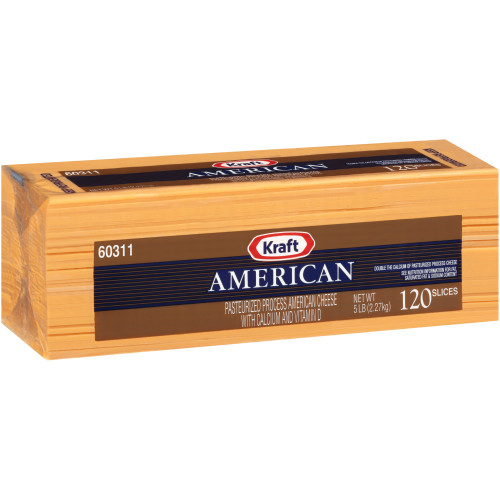  KRAFT American Sliced Cheese (120 Slices), 5 lb. (Pack of 4) 