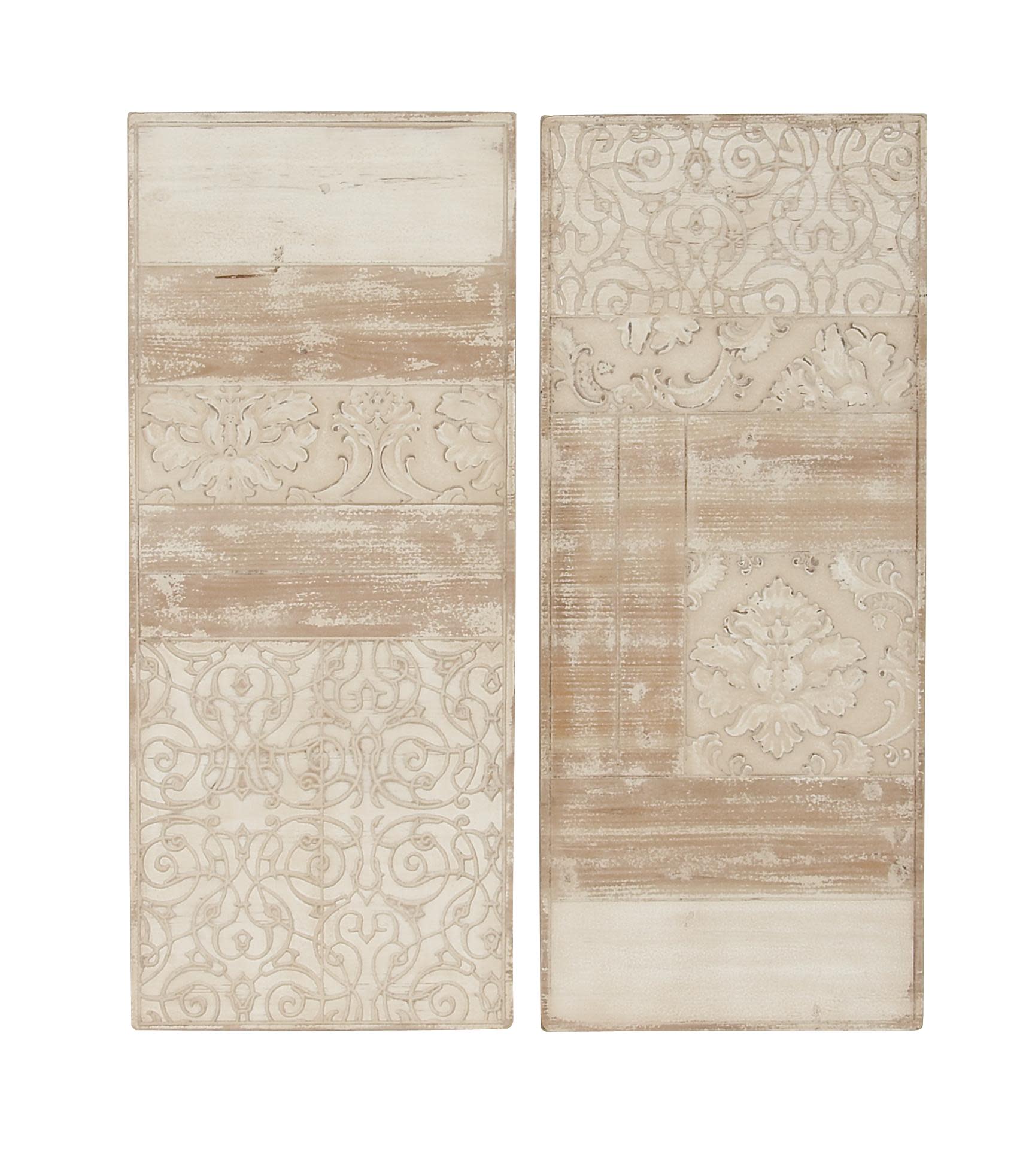 Dark Blue Wood  Wall Decor, Set of 2 13"W, 38"H