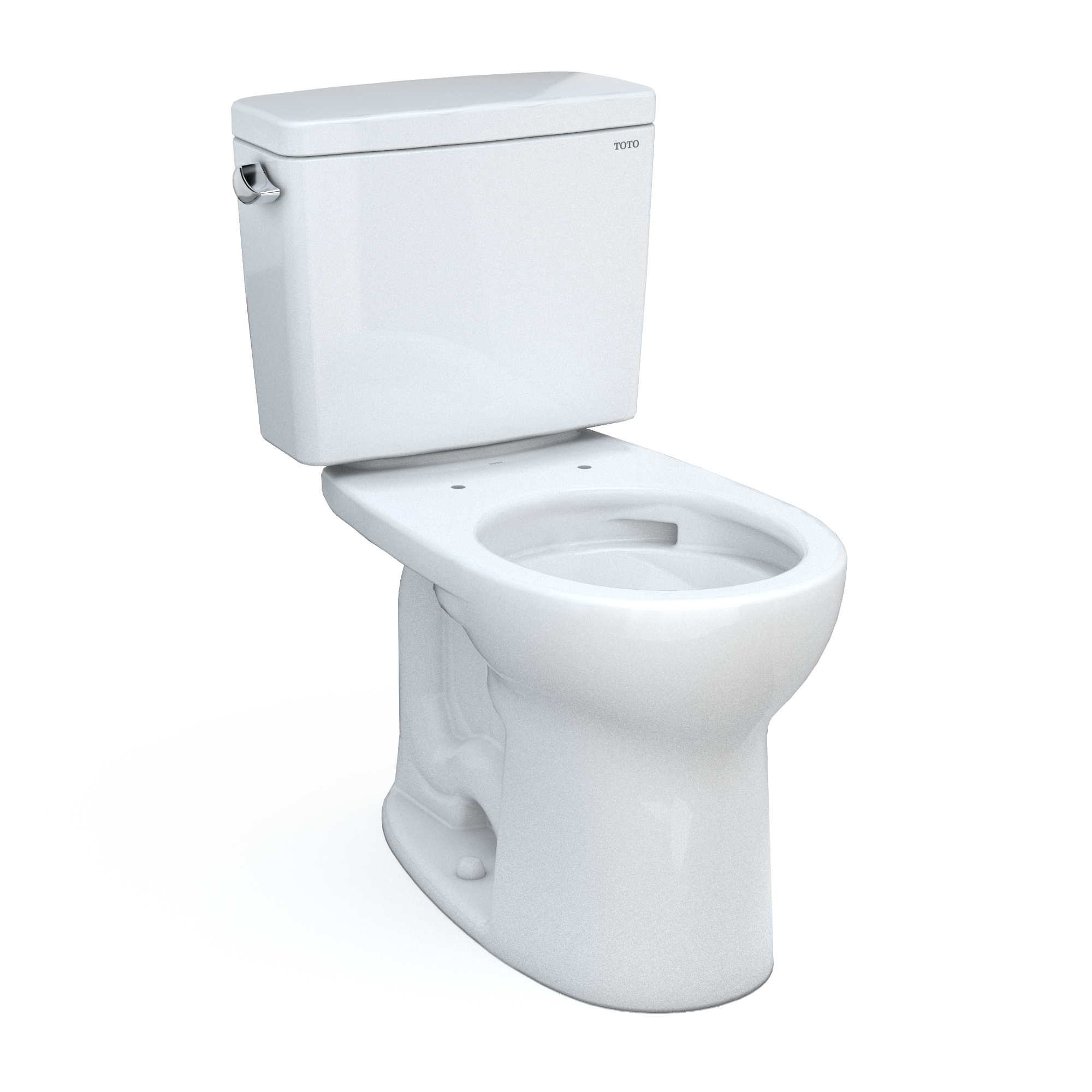 TOTO Drake Two-Piece Round 1.6 GPF Universal Height TORNADO FLUSH Toilet with CEFIONTECT, Cotton White, Vitreous China, CST775CSFG#01