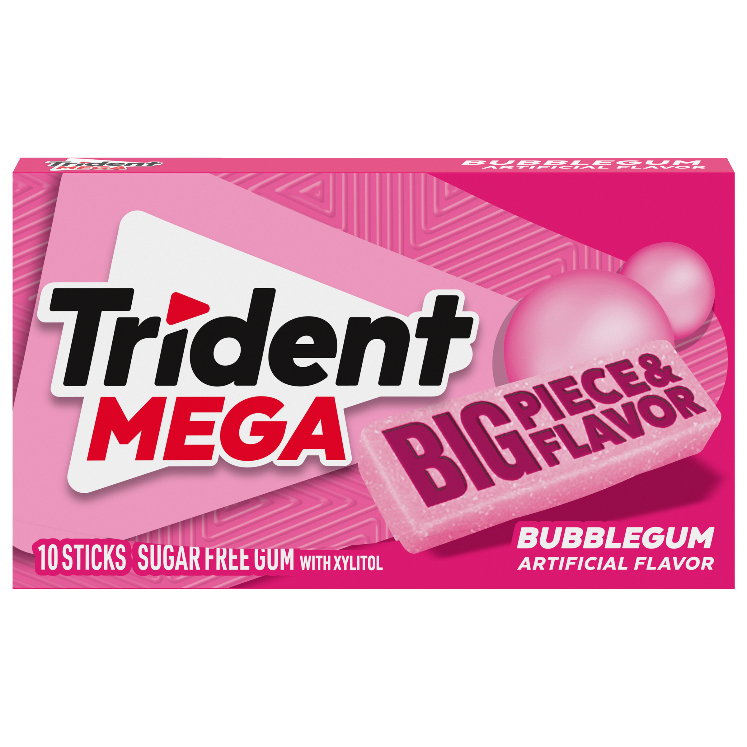 Trident Mega Bubblegum Sugar Free Gum, 10 Pieces-0