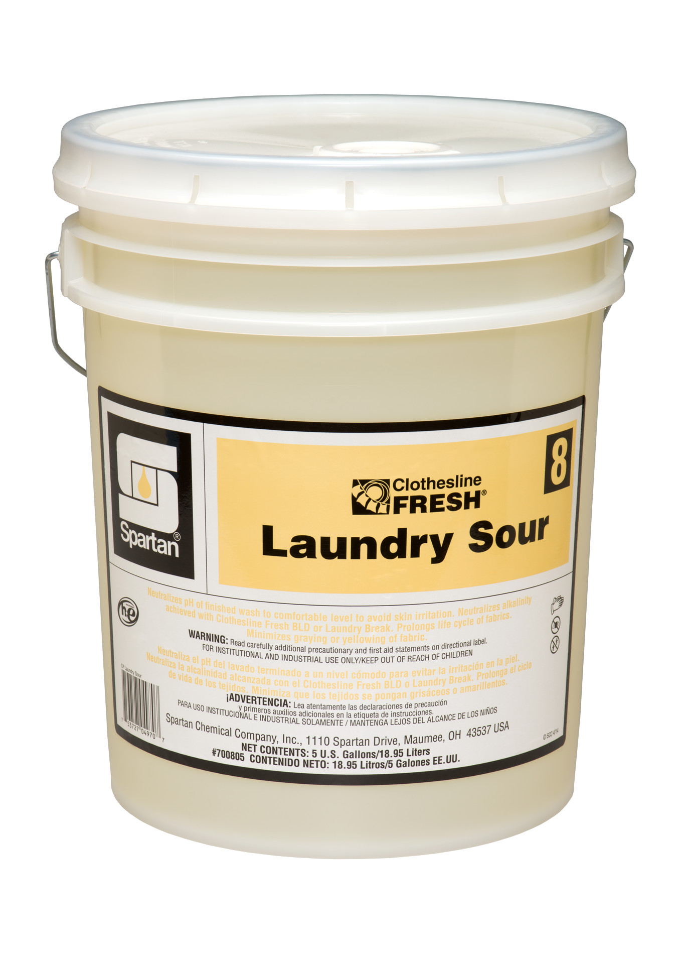Spartan Chemical Company Clothesline Fresh Laundry Sour 8, 5 GAL PAIL