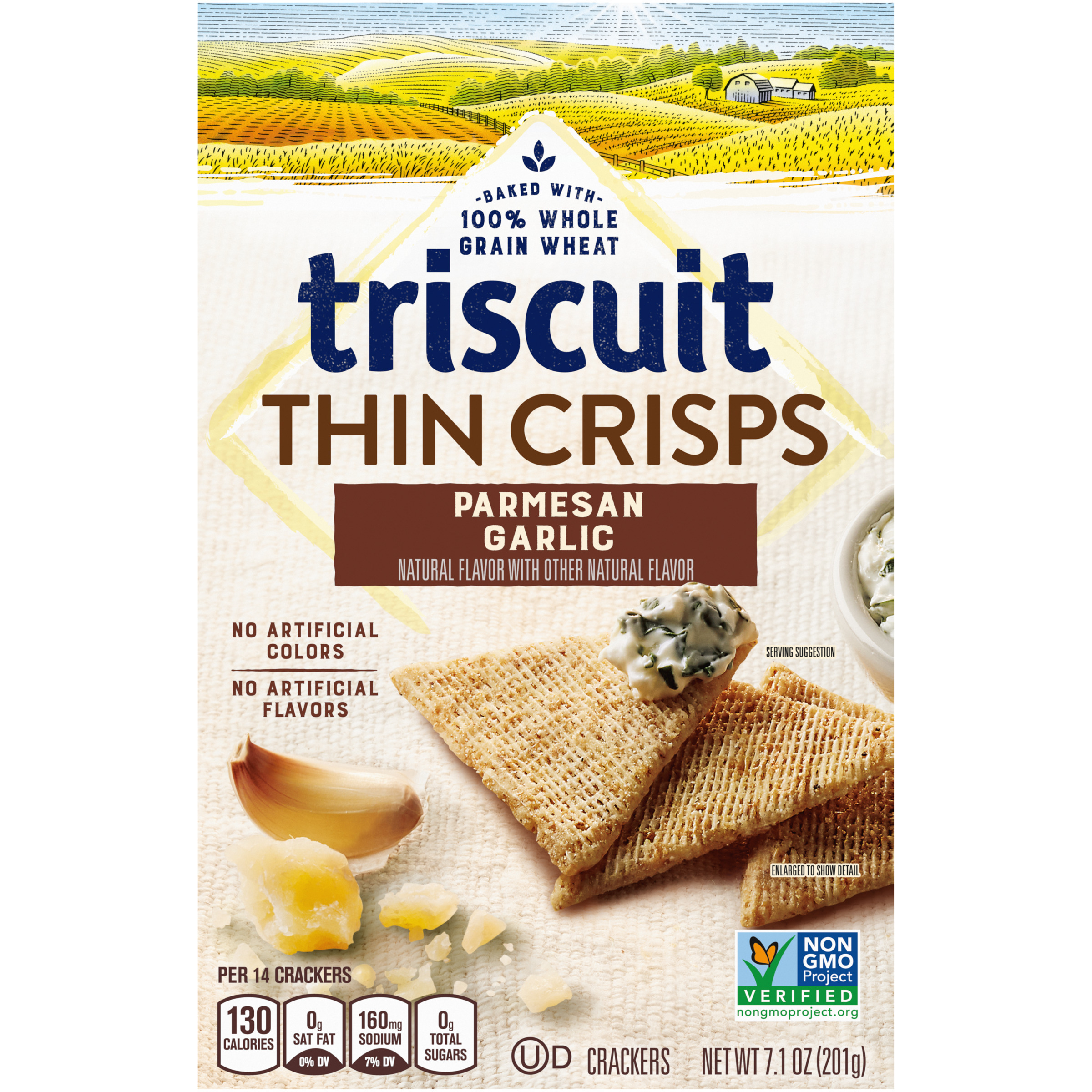 Triscuit Thin Crisps Parmesan Garlic Whole Grain Wheat Crackers, 7.1 oz-2