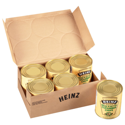  HEINZ Bread & Butter Cucumber Chips #10 Can, 99 fl. oz. (Pack of 6) 
