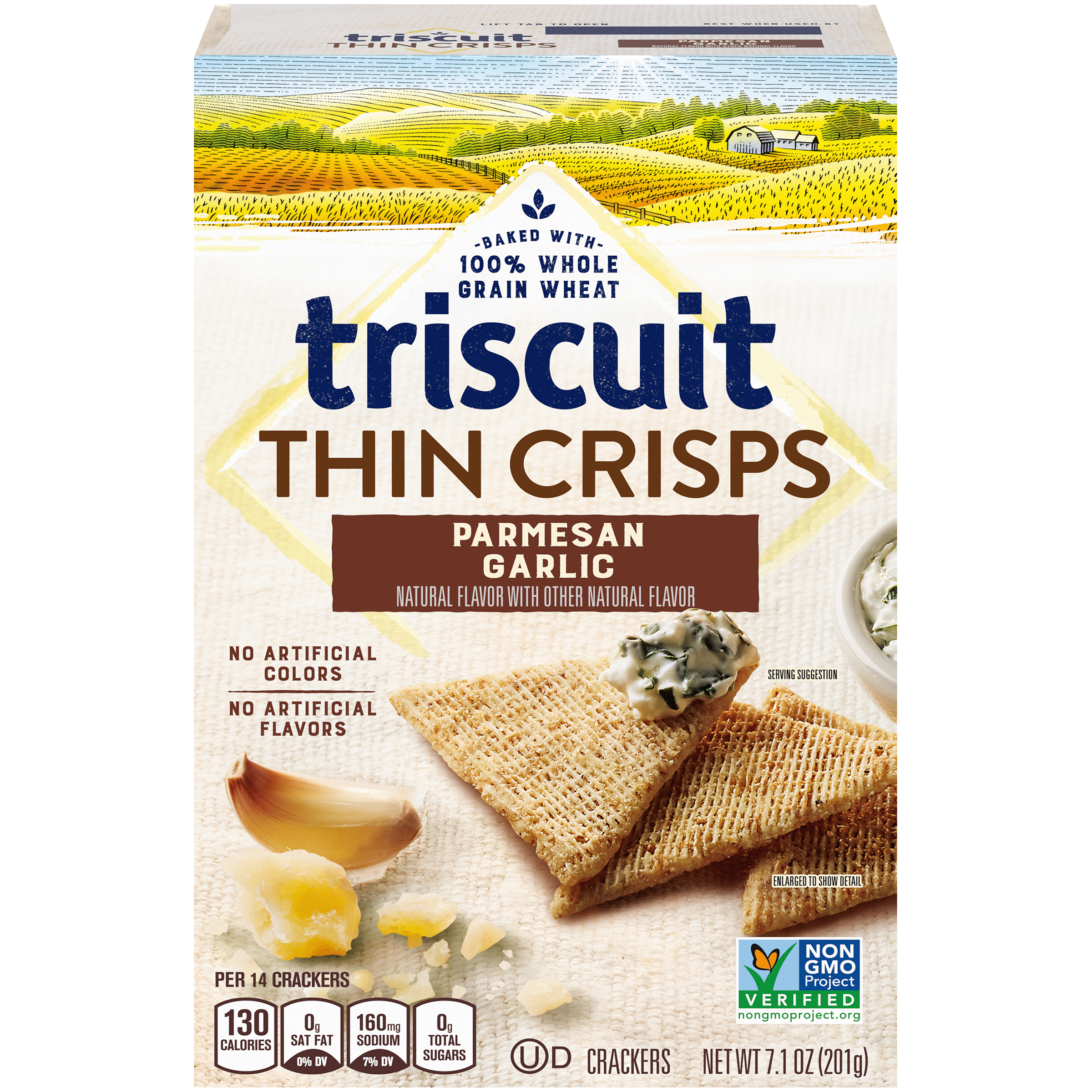 Triscuit Thin Crisps Parmesan Garlic Whole Grain Wheat Crackers, 7.1 oz