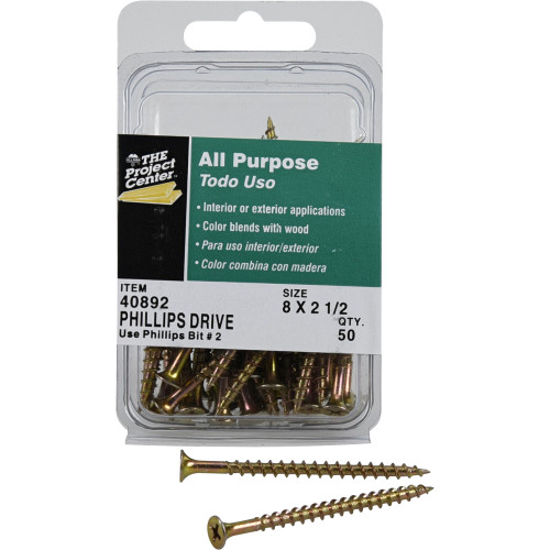 Bugle Head Phillips All Purpose Wood Screws 8 x 21/2"