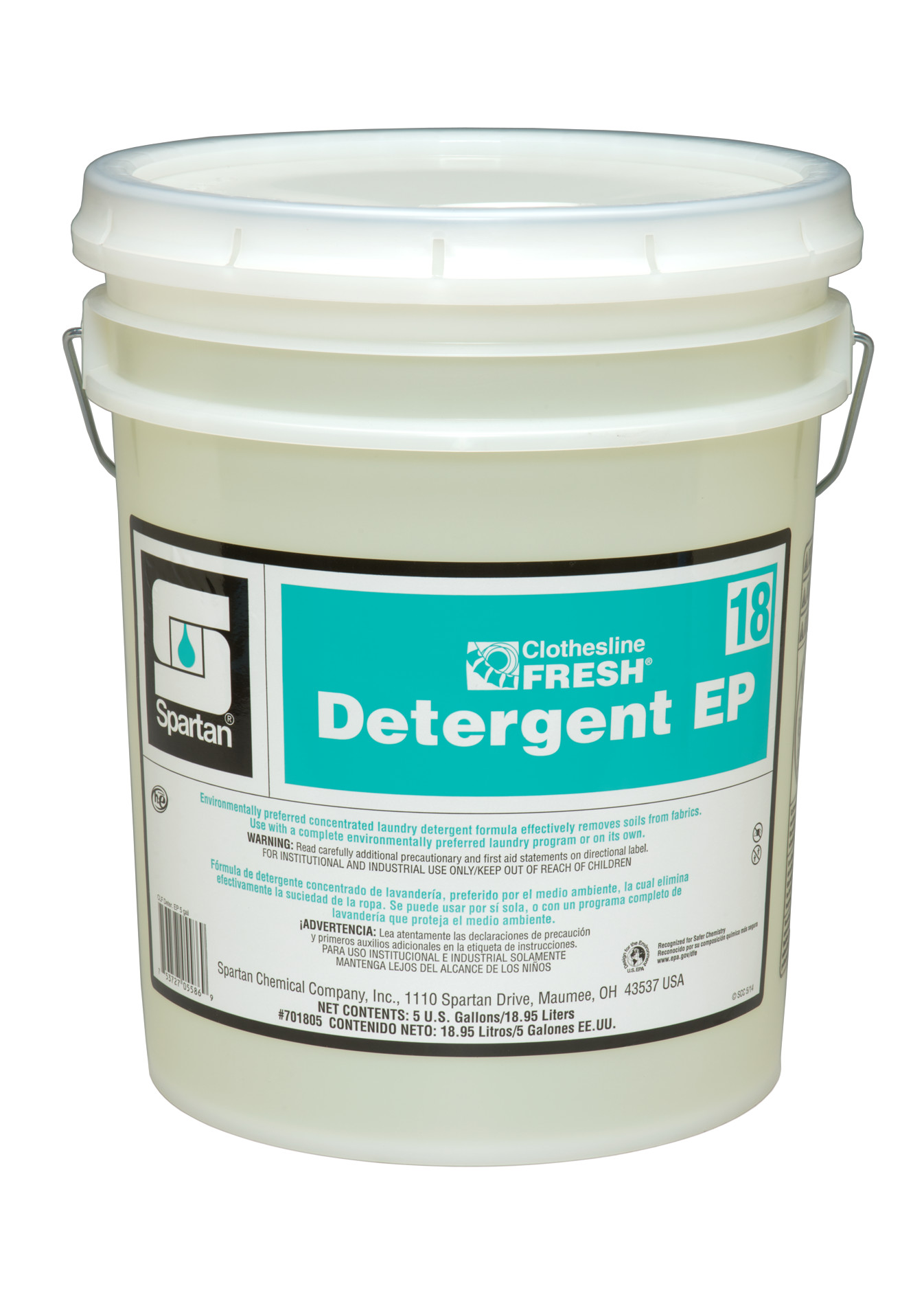 Spartan Chemical Company Clothesline Fresh Detergent EP 18, 5 GAL PAIL