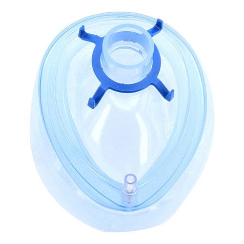 Each - Premium Soft Plus™ Anesthesia Mask, Medium Adult w/Inflation Valve and Dark Blue Hook Ring