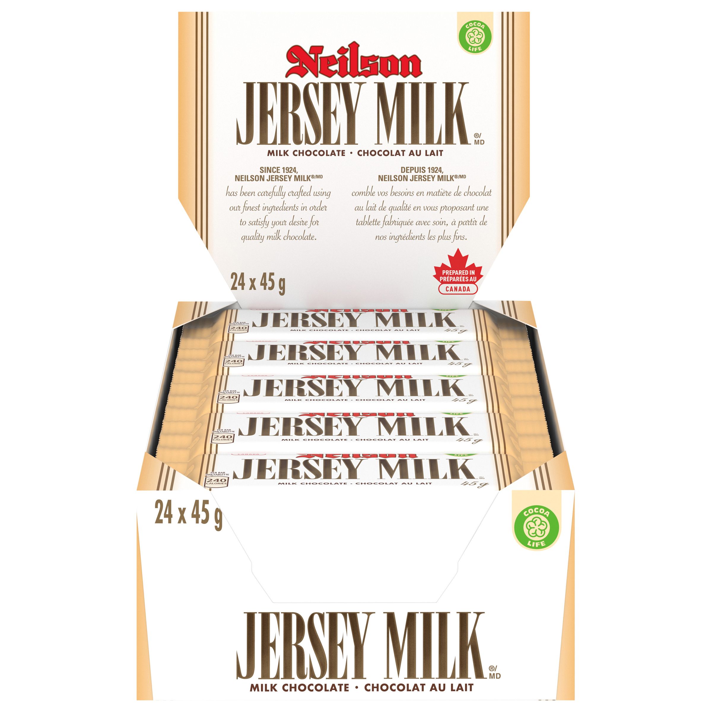 Nielson Jersey Milk, Milk Chocolate, 24 count, 45 g