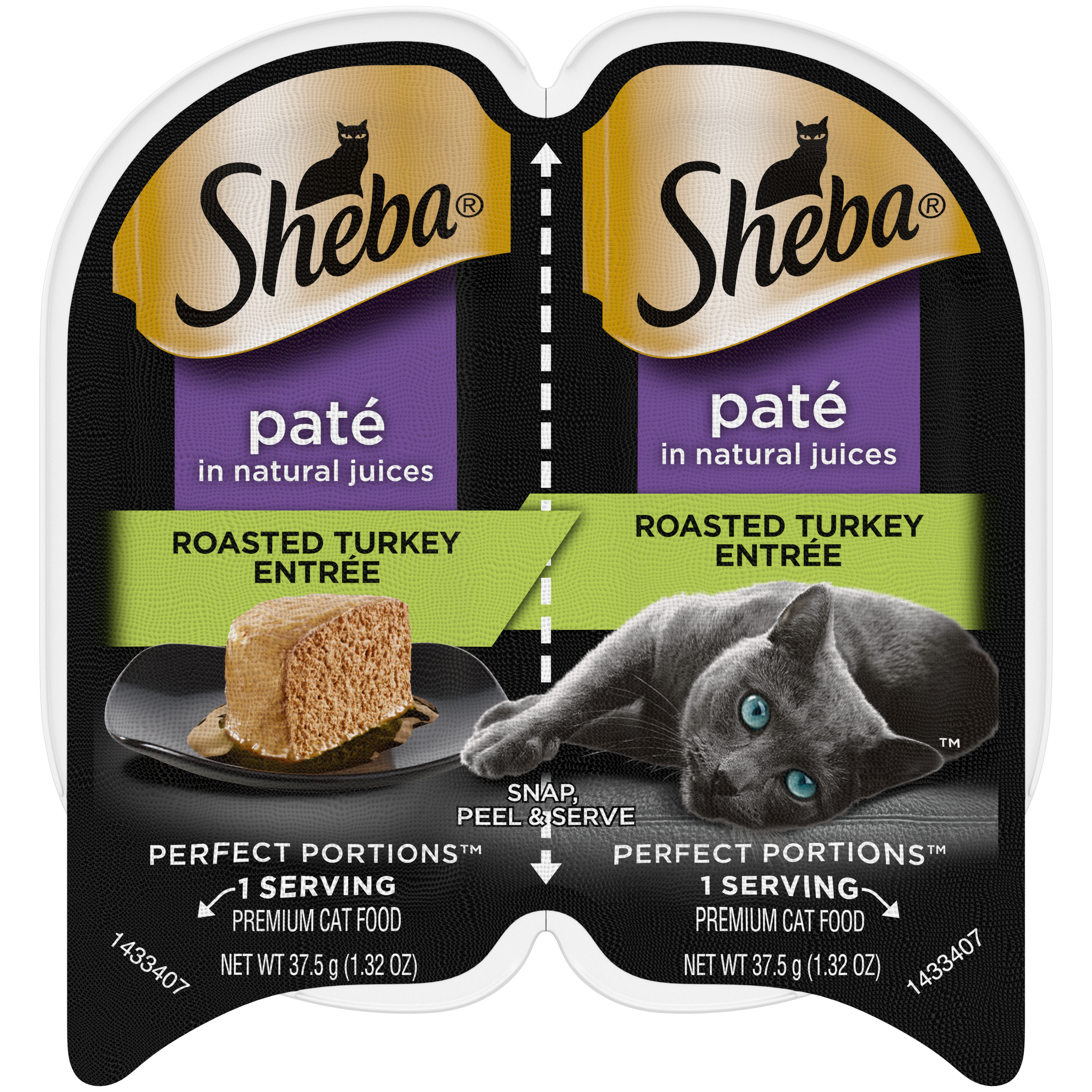 24/2.65 oz. Sheba Premium Pate Turkey Entree - Food