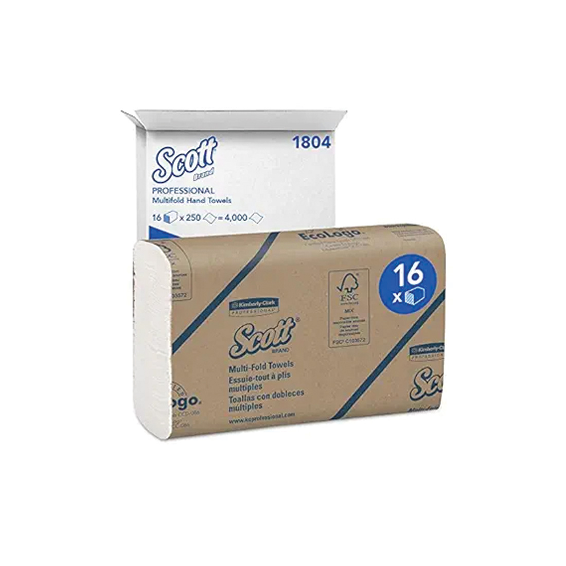 Scott Towel Multi-Fold White 9.2" x 9.4" 4000/Case