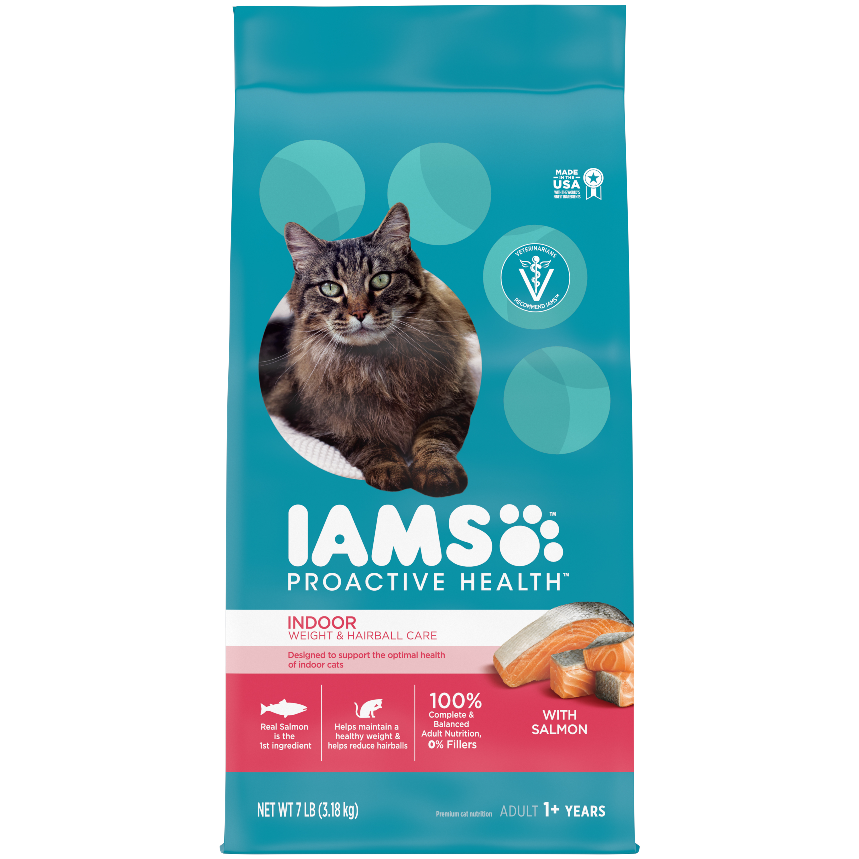 7 Lb Iams Cat Indoor Weight Hairball Salmon - Health/First Aid