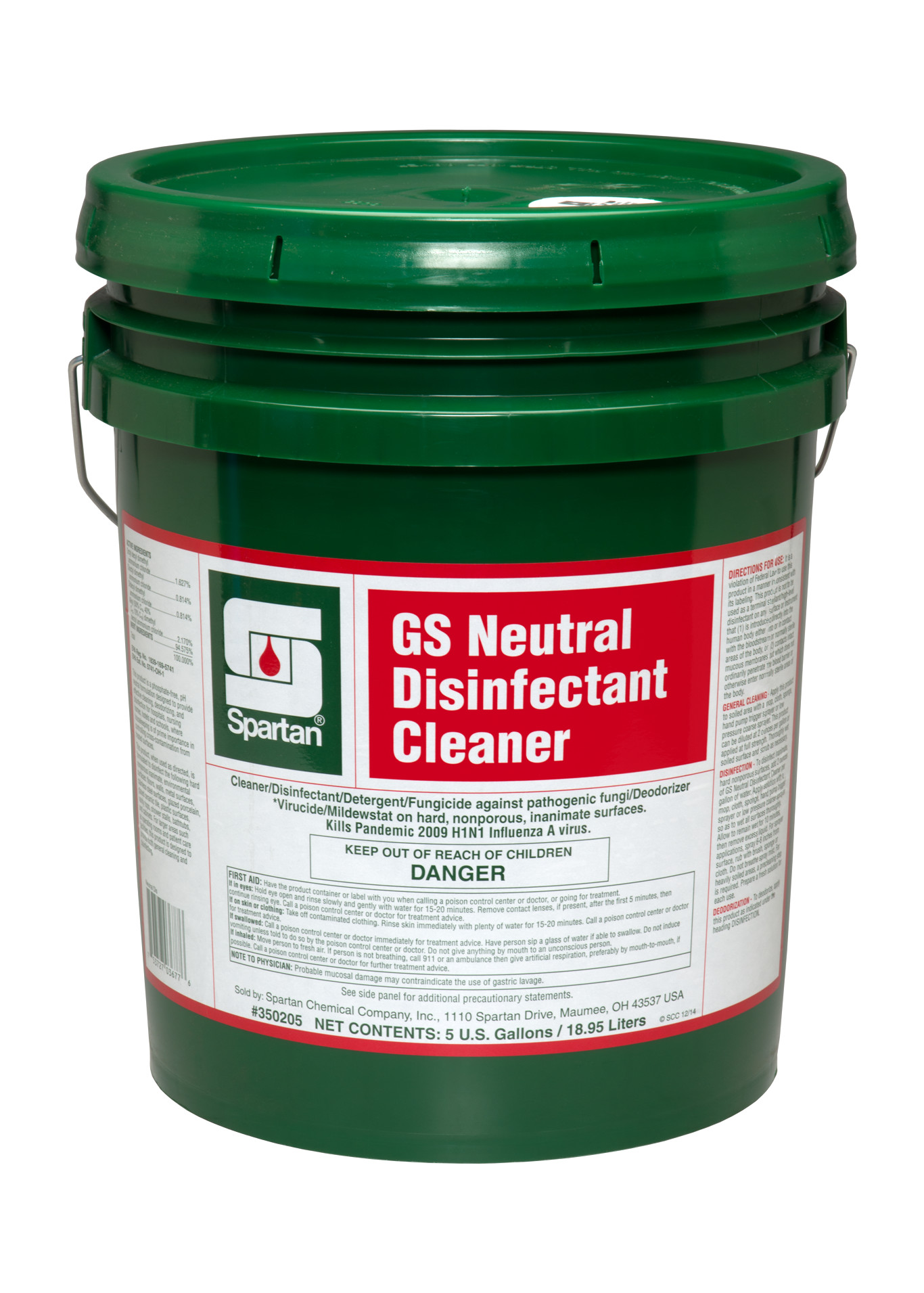 Spartan Chemical Company GS Neutral Disinfectant Cleaner, 5 GAL PAIL