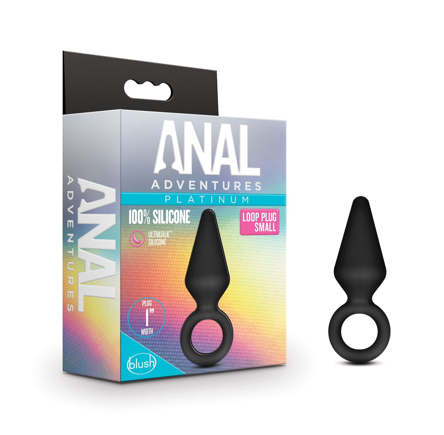 Blush Anal Adventures Platinum Loop Black 3-Inch Anal Plug