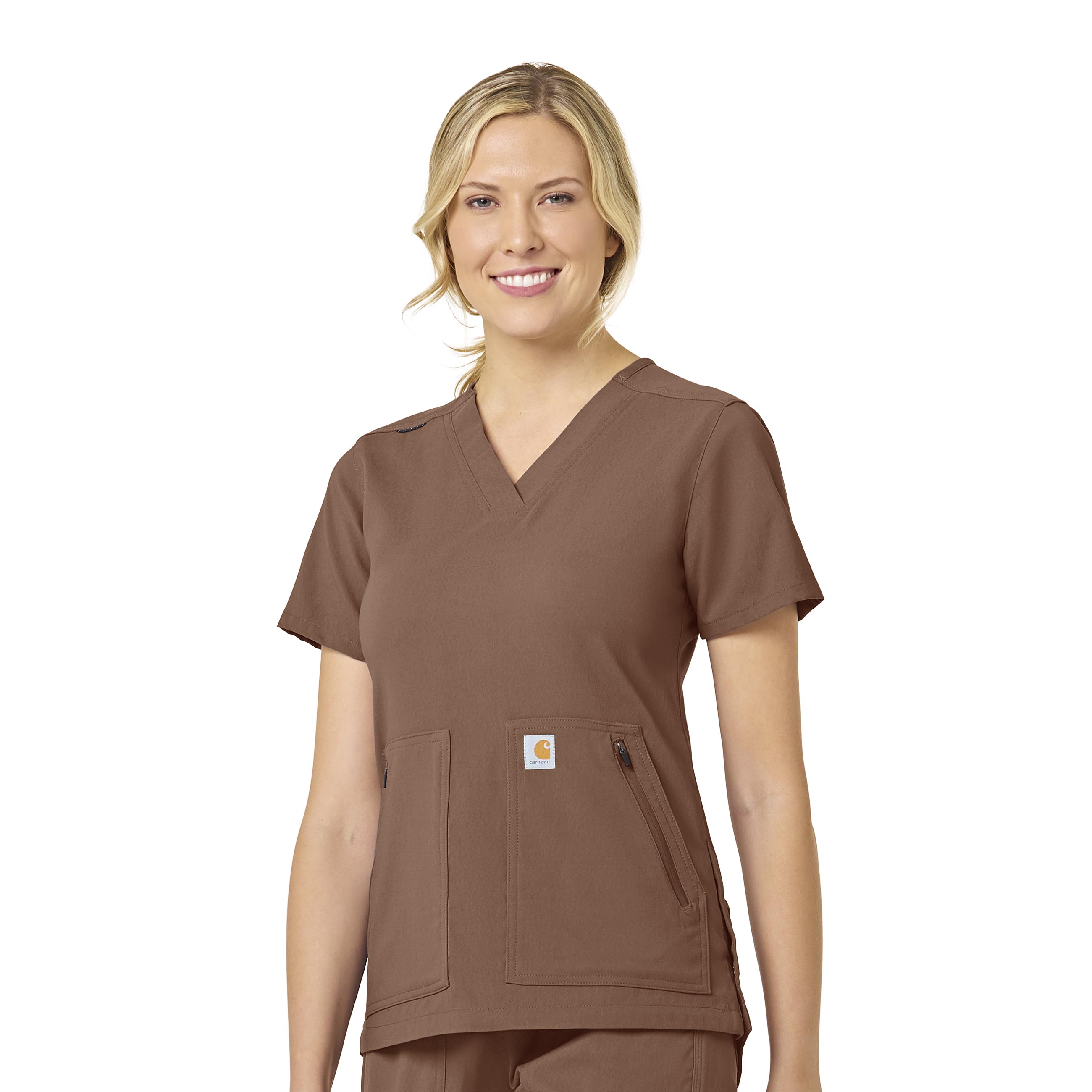 Carhartt Rugged Flex Peak C12237 Women&#8216;s 4 Pocket Soil Release Scrub Top-Carhartt