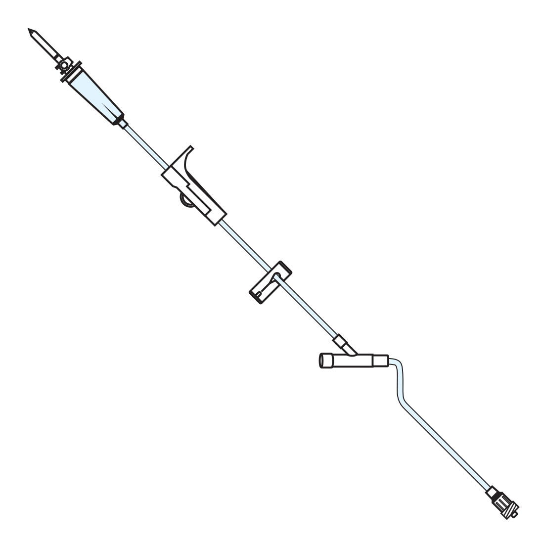 Each- V1482 - IV Administration Set, 106" 15 drp/ml w/1 Y Injection Site, Universal Spike, Slide Clamp and SPIN-LOCK® Connector