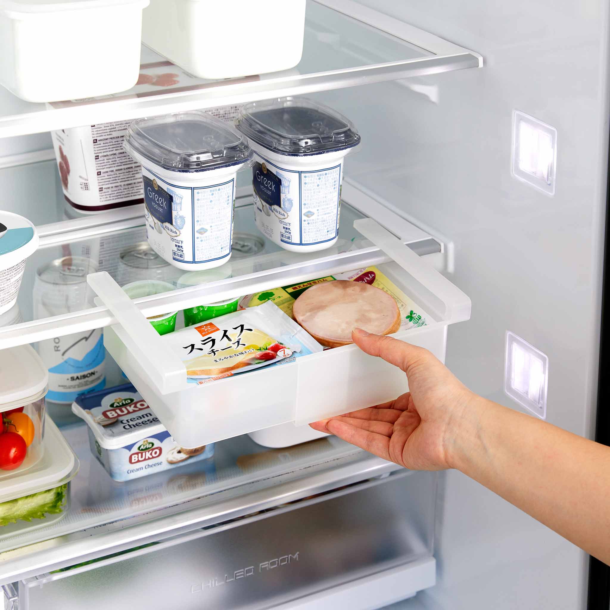 Extendable Under-Shelf Fridge Tray : Extra Storage in One Slide