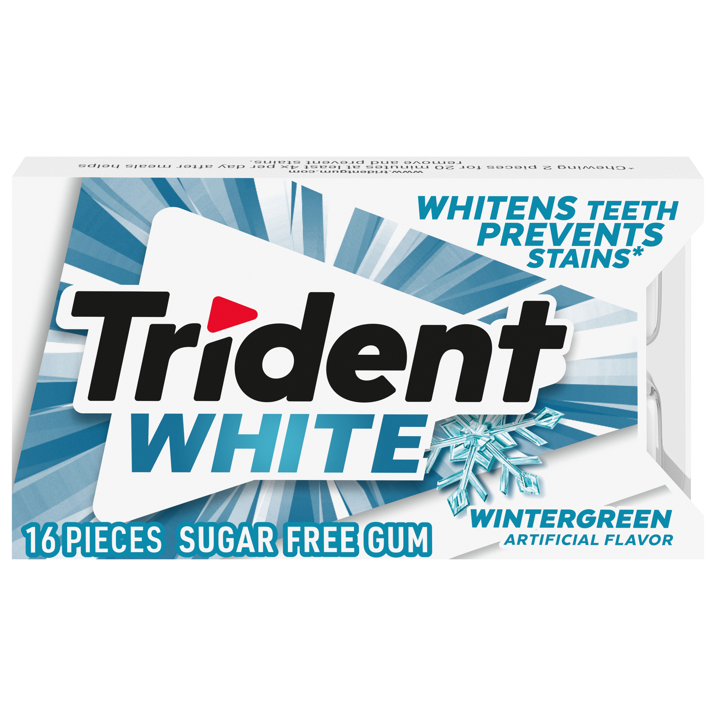 TRIDENT White Wintergreen Sugar Free Gum 16PC 18x9
